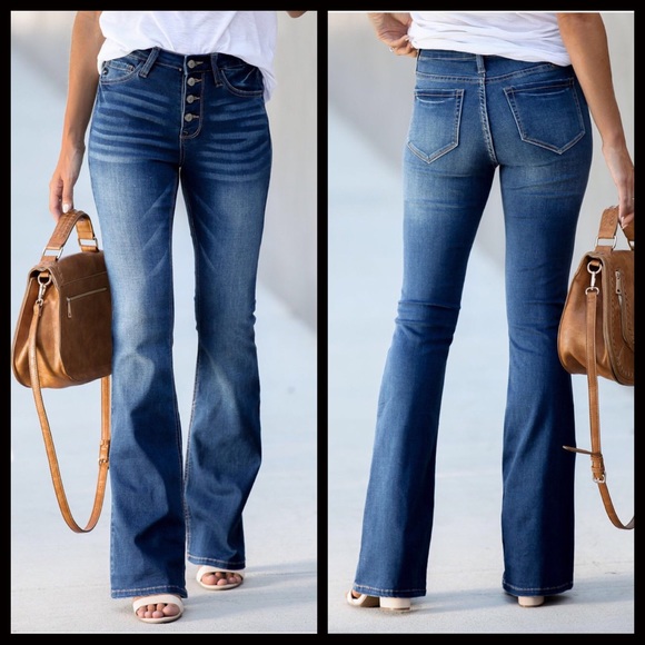 CLEARANCE-FIRM‼️5🌟Laura Button up Flares - Picture 6 of 7